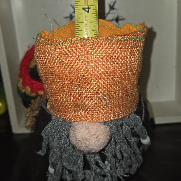 Handmade Knit Gnome with Rasta Hat - Red, Green, Gold - Picture 3 of 4